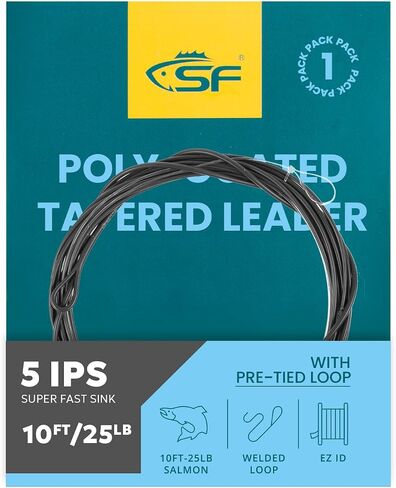 SF Fly Fishing Polyleader Monofilament Core Leader Line Fly Line for 7' Trout and 10' Salmon Poly Leader 7FT/10FT Float Hover Intermediate 3/5/7IPS in Kuwait