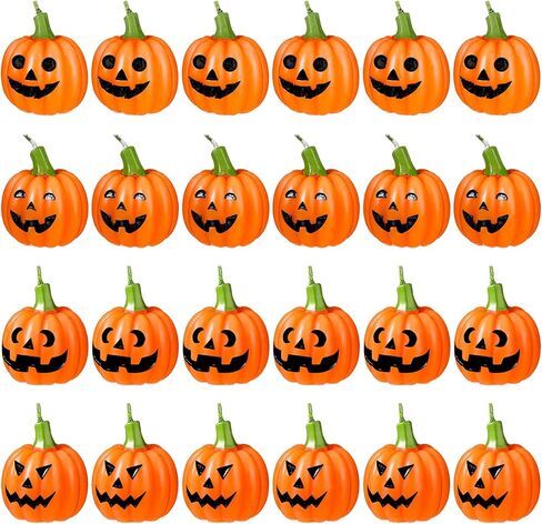 MTLEE 24 Pcs Halloween Ghost Pumpkin Candles Scented Spooky Candles Halloween Cute Tabletop Decor Wax Pumpkin Fun Scary Face Mini Birthday Candle for Home Halloween Decor in Saudi Arabia