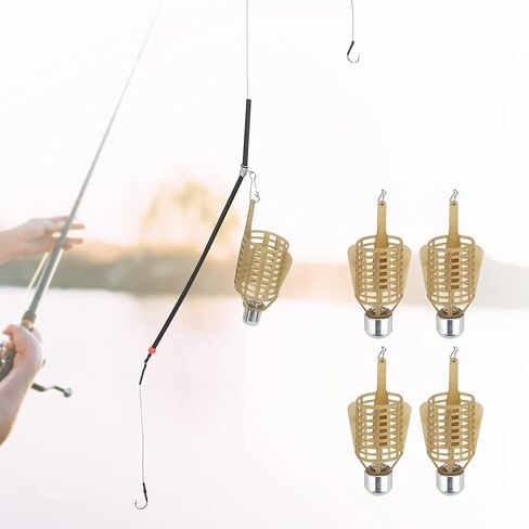 Dilwe 4PCS Fishing Lure Trap Basket,Portable Fishing Bait Cage Fish Tackle Accessories in Saudi Arabia