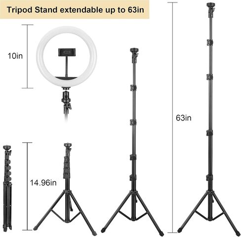 Ring Light, LP 10" Selfie Ring Light with Adjustable Tripod Stand and Phone Holder, Dimmable Led Ring Light for Photography/Live Stream/Make UpYouTube Video, Compatible with iPhone & Android Phone in Saudi Arabia