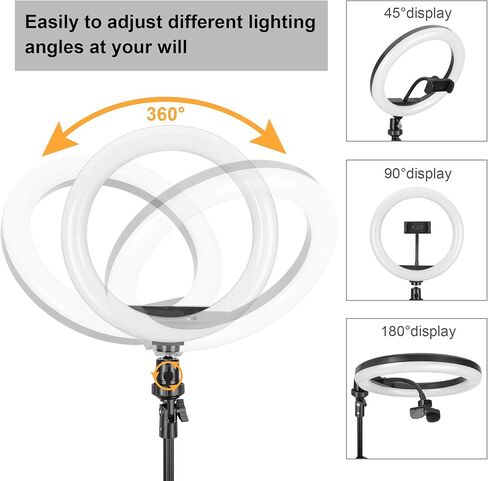 Ring Light, LP 10" Selfie Ring Light with Adjustable Tripod Stand and Phone Holder, Dimmable Led Ring Light for Photography/Live Stream/Make UpYouTube Video, Compatible with iPhone & Android Phone in Saudi Arabia