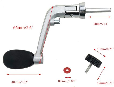 Woogim Fishing Spinning Reel Handle Rotary Plastic Grip Knob Fishing Reel Accessories Non-Slip with Screws Nut Caps in Kuwait
