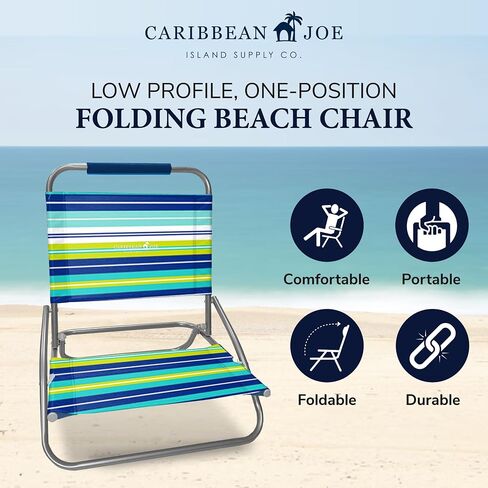 Caribbean Joe Folding Beach Chair, 1 Position Lightweight and Portable Foldable Outdoor Camping Chair, Teal in Saudi Arabia