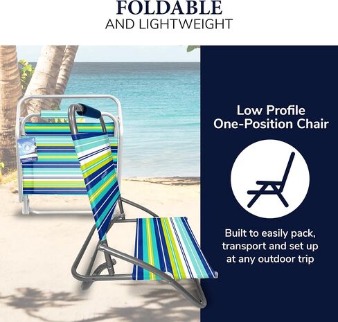 Caribbean Joe Folding Beach Chair, 1 Position Lightweight and Portable Foldable Outdoor Camping Chair, Teal in Saudi Arabia