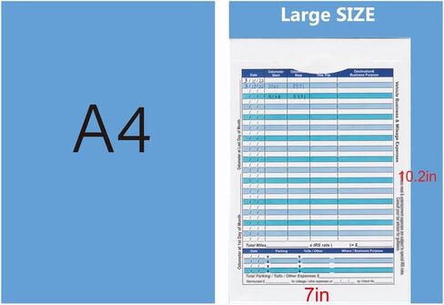 12 Pack Blue Large Business Receipts & Expense Organizer Envelopes for Expense Tracker and Storing Receipts-The Front Detail is Expense Ledger to Record Business Expenses, Mileage Records on Back in Saudi Arabia