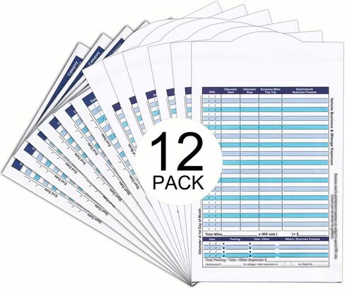 12 Pack Blue Large Business Receipts & Expense Organizer Envelopes for Expense Tracker and Storing Receipts-The Front Detail is Expense Ledger to Record Business Expenses, Mileage Records on Back in Saudi Arabia
