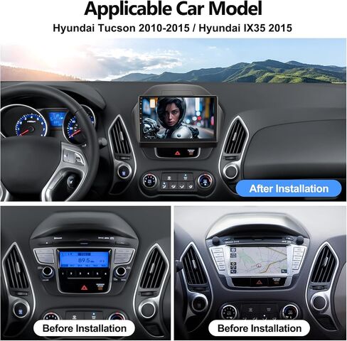 راديو ستيريو للسيارة 1+32 جيجابايت لسيارة Hyundai Tucson 2010-2015 مع Carplay اللاسلكي Android Auto Touch Screen راديو السيارة بلوتوث مع نظام تحديد المواقع والملاحة HiFi WiFi FM RDS + كاميرا احتياطية AHD in Saudi Arabia
