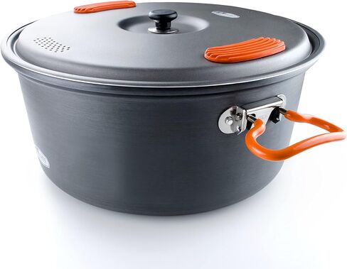 GSI Outdoors Halulite Aluminum Pot, Lightweight Hard Anodized Aluminum Camp & Backpacking Cookware with Lid & Folding Handle in Kuwait