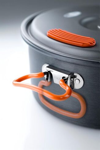 GSI Outdoors Halulite Aluminum Pot, Lightweight Hard Anodized Aluminum Camp & Backpacking Cookware with Lid & Folding Handle in Kuwait