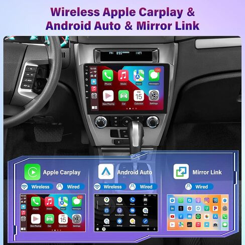 [8-Core 2+64G] Car Radio for Ford Fusion Mustang Mondeo 2009-2012 - 10.1 Inch IPS Touchscreen Android 13 Radio - Wireless Carplay and Android Auto/WiFi/DSP 32EQ/59 UI + AHD Backup Camera + Canbus in Saudi Arabia