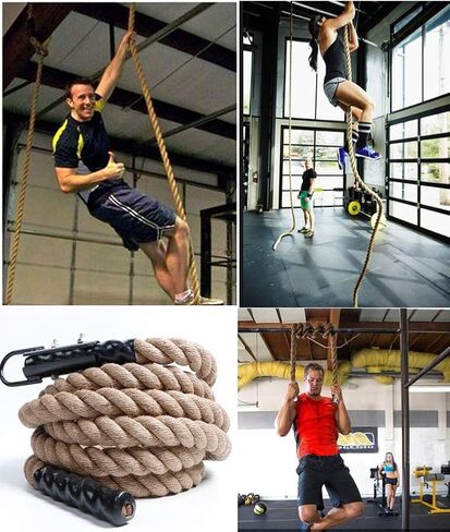 letsgood Gym Fitness Training Climbing Ropes - Indoor Outdoor Gym Exercise Workout Rope, 1.5'' in Diameter, 10 13 16 18 20 ft Available in Kuwait