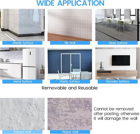 مجموعة ورق الاتصال بالسبورة البيضاء المغناطيسية، 47.2 بوصة × 23.6 بوصة، لوحة بيضاء كبيرة قابلة للتقشير والعصا للمسح الجاف للثلاجة والجدار، ملصق سبورة بيضاء قابل للإزالة مع ملصقات مغناطيسية in Kuwait