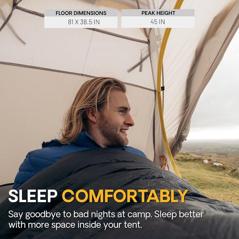 Featherstone Backpacking Tents for Camping & Hiking 1-2 Person | Lightweight, Waterproof, 3-Season, Compact, Dual-Layer - Includes Footprint, Stakes, Repair Splint, & Mesh Gear Loft in Saudi Arabia