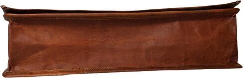 Leather Flap Messenger Laptop Bag Padded Compartment Padded Back Square Satchel in Saudi Arabia