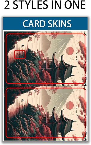 Japan Scenery Small Chip Credit Card Stickers Slim Waterproof Anti-Wrinkling Removable Vinyl Decals Debit Card Skin Cover in Saudi Arabia