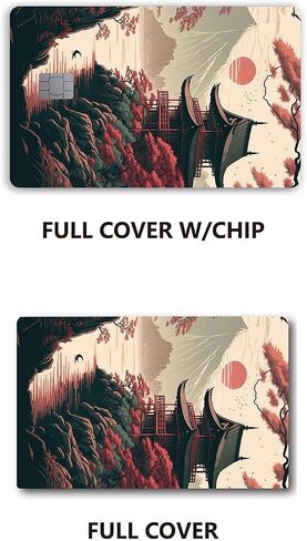 Japan Scenery Small Chip Credit Card Stickers Slim Waterproof Anti-Wrinkling Removable Vinyl Decals Debit Card Skin Cover in Saudi Arabia