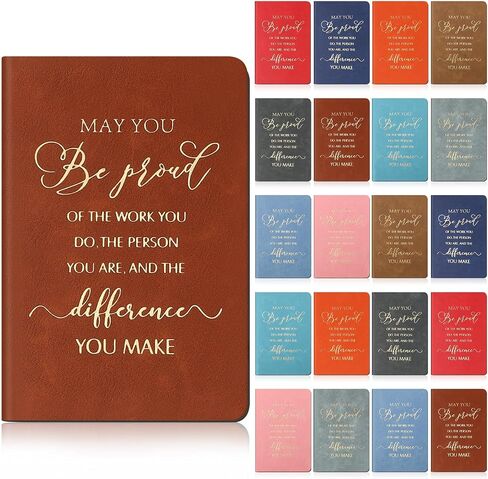 20 Pcs Thank You Gift Proud Leather Journal Notebook Bulk 3.8 x 5.1 Inch Employee Appreciation Gift Notepad Small Inspirational Notebook for Coworker Staff Volunteer Christmas (Simple) in Saudi Arabia
