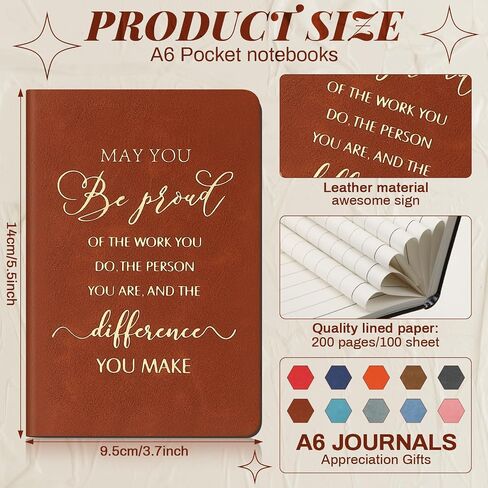 20 Pcs Thank You Gift Proud Leather Journal Notebook Bulk 3.8 x 5.1 Inch Employee Appreciation Gift Notepad Small Inspirational Notebook for Coworker Staff Volunteer Christmas (Simple) in Saudi Arabia