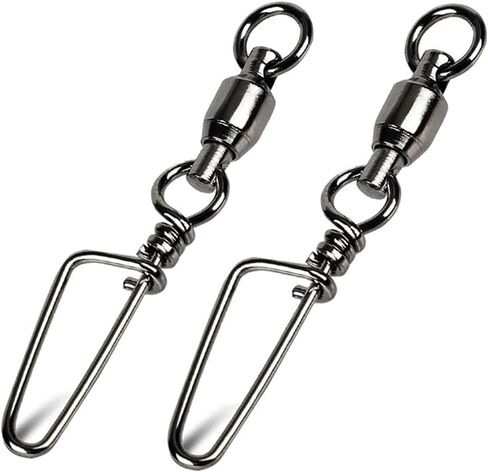 GERUITE Snap Fishing Swivels Ball Bearing Black Nickel Ball Bearing Swivels Saltwater Heavy Duty Barrel Swivels for Freshwater Saltwater Fishing in Kuwait
