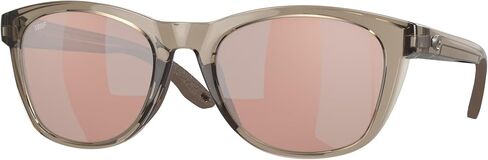 Costa Del Mar Aleta 6S9108 910804 54MM Taupe Crystal/Copper Silver Mirror Polarized Round Sunglasses for Women + BUNDLE With Designer iWear Complimentary Eyewear Kit in Saudi Arabia