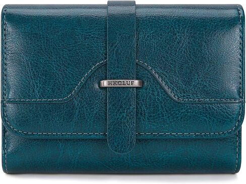 HKCLUF Small Wallets for Women RFID Blocking Wallets Bifold Leather Wallets Ladies Card Holder Zip Coin Purse With ID Window(darkblue) in Saudi Arabia