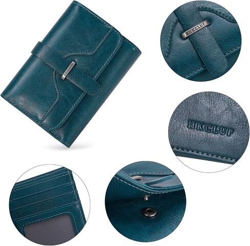 HKCLUF Small Wallets for Women RFID Blocking Wallets Bifold Leather Wallets Ladies Card Holder Zip Coin Purse With ID Window(darkblue) in Saudi Arabia