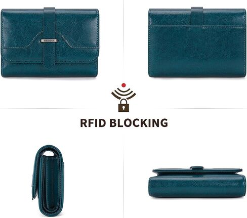 HKCLUF Small Wallets for Women RFID Blocking Wallets Bifold Leather Wallets Ladies Card Holder Zip Coin Purse With ID Window(darkblue) in Saudi Arabia