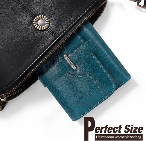HKCLUF Small Wallets for Women RFID Blocking Wallets Bifold Leather Wallets Ladies Card Holder Zip Coin Purse With ID Window(darkblue) in Saudi Arabia