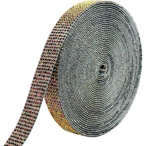 Self Adhesive Green AB Rhinestone Ribbon Crystal Strips, 6 Yards Bling Christmas Resin Rhinestone Diamond Sticker for DIY Crafts,Wedding,Halloween Christmas Party(Green AB)