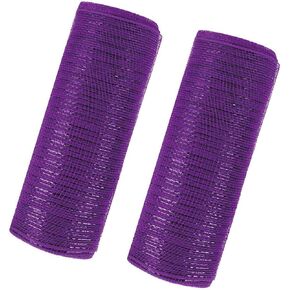 3 Rolls Orange Purple Black Mesh Ribbon for Halloween Wreath Crafts,10 Inch x 30FT Metallic Foil Deco Mesh Ribbon Fabric Mesh for Halloween Thanksgiving Christmas Holiday Wreath Decor
