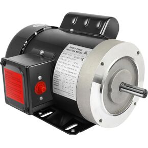 1 HP Electric Motor 1750RPM General Purpose Single Phase Motor 56C Frame 13.6/6.8A 115/230V TEFC CW/CCW