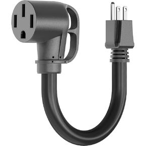 سلك محول شاحن EV، سلك محول طاقة عالي التحمل 12AWG NEMA 5-15P إلى 14-50 EV، قابس منزلي 1 قدم 16 أمبير إلى محول شفرة 14-50 T لشحن المركبات الكهربائية in Kuwait