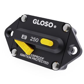 GLOSO Circuit Breaker 150A Marine Panel Mount Automotive RV E9F 90° (1/4" Stud, 150 Amp)