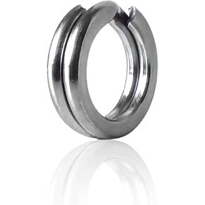 Vinfutin Stainless Steel Split Rings Double Loop Lure Connector，100pcs/box High Strength Fishing Swivel Snaps Flat Split Rings Hyper Wire Heavy Duty 40-115LB Fishing Tackle