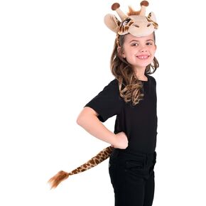 elope Giraffe Plush Headband & Tail Costume Kit for Adults and Kids