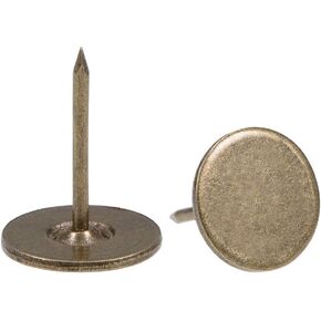 uxcell Upholstery Nails Tacks 16mmx20mm Flat Head Furniture Nails Bronze Tone for Furniture Sofa Headboards, 40 Pcs
