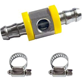 JoyTube 3/8" Fuel Line Fuel Pressure Barbed Push Lock T-Fitting Adapter with 1/8-27 NPT Sensor Port 304 Stainless Steel Includes 2 Clamps Fits Hose with 9.5mm ID Inner Diameter