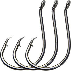 Shaddock Fishing 100pcs 7384 2X Strong Custom Offset Sport Circle Hooks Black High Carbon Steel Octopus Saltwater Fishing Hooks-Size:10-10/0
