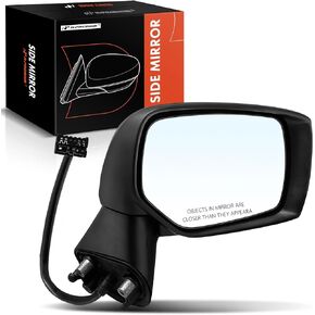 A-Premium Passenger Side Power Door Mirror - Compatible with Subaru Impreza 2015-2016, XV Crosstrek 2015, Crosstrek 2016-2017 - Non-Heated Manual Folding Black Outside Rear View Mirror
