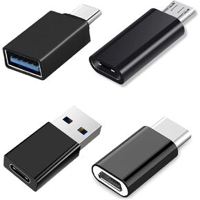 4 Pieces USB C Adaptor, USB C Adaptor to USB 3.0 OTG, USB C Adapter to Micro USB, USB Type C Adapter, Data Transfer Adapter for Galaxy s9