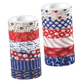 12 Rolls Washi Tape Washi-Tape Pattern Duct Tape Patterned Tape Stickers Decor Baseball Themed Tape Scrapbooking Supplies Multipurpose Paper Tape Notebook Adhesive Tape Material