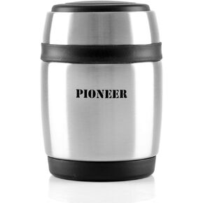 Grunwerg Vacuum Insulated Leakproof Soup/Food Flask with Spoon, 380ml, Stainless Steel