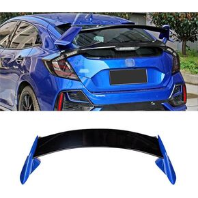 YOUNGERCAR Rear Spoiler Fit for 2016-2021 10th Honda Civic 5Dr Type-R Style Hatchback Blue&Black ABS Painted Rear Trunk Splitter Wing