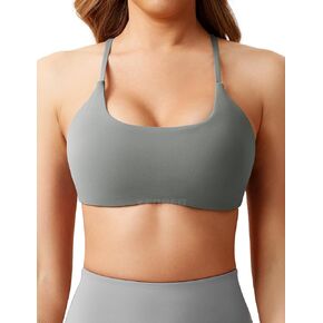 YEOREO Women's Sports Bra Strappy Criss Cross Back Bra Twist-Back Sports Bra Removable Padded Yoga Crop Top