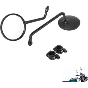Motorcycle Side Mirror Round 4.3'' Convex Rear View Mirror 8mm 10mm for Cafe Racer Bobber Chopper 22mm Handlebar