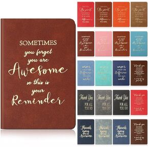 20 Pcs Thank You Gift Proud Leather Journal Notebook Bulk 3.8 x 5.1 Inch Employee Appreciation Gift Notepad Small Inspirational Notebook for Coworker Staff Volunteer Christmas (Simple)