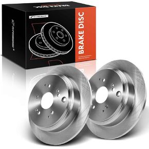 A-Premium 12.32 inch (313mm) Rear Solid Disc Brake Rotors Compatible with Select Honda Models - Odyssey 2002 2003 2004, 2-PC Set