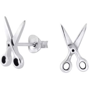 Scissors .925 Sterling Silver Tiny Stud Earrings, Multiple Piercings, Tiny Studs, Cartilage Studs, Minimalist Dainty Earrings (Hypoallergenic)