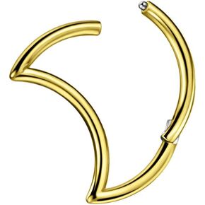 FANSING 316L Surgical Steel Moon Piercing Rings for Daith Helix Cartilage Piercings