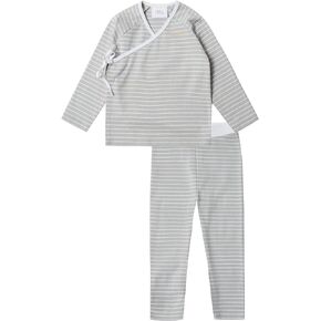 Stellou & friends Baby and Toddler Boy and Girl Kimono Style Long Sleeve Matching Shirt and Pant Set (9 Months-4 Years)